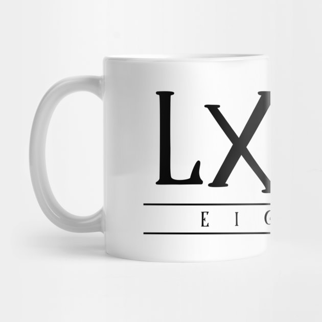 LXXX (Eighty) Black Roman Numerals by VicEllisArt